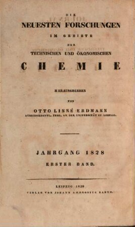 Journal für technische und ökonomische Chemie. 1. 1828