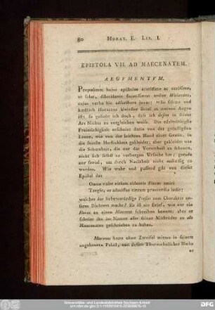 Epistola VII. Ad Maecenatem.