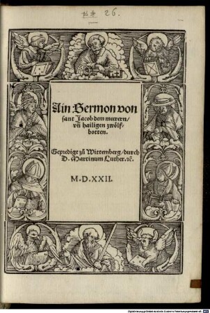 Ain Sermon von sant Jacob dem meerern, vn[d] hailigen zwölfbotten