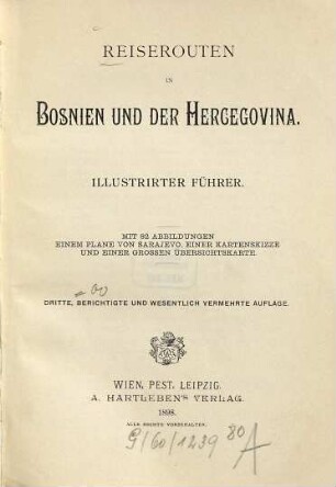 Reiserouten in Bosnien und der Hercegovina : ill. Führer
