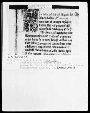 Lectionarium missae plenum — Initiale H, Folio 1recto