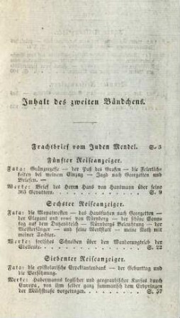 Inhalt des zweiten Bändchens