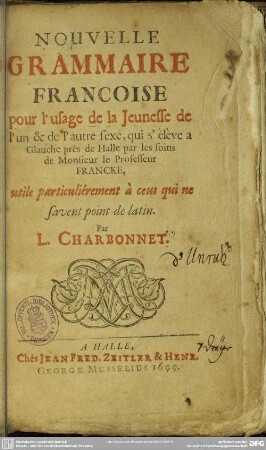 Nouvelle grammaire Françoise