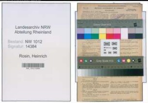 Entnazifizierung Heinrich Rosin , geb. 22.08.1901 (Sargfabrikant)