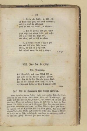 VIII. Aus der Geschichte