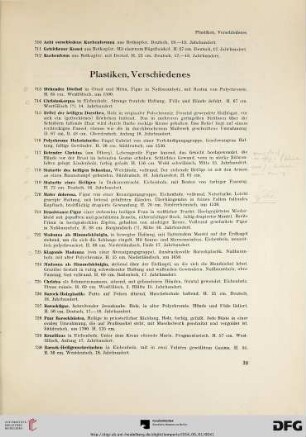 Plastiken, Verschiedenes (Nr. 713-747)