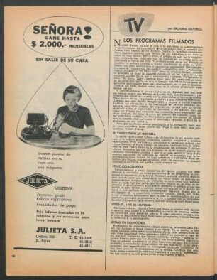 Los programas filmados : TV