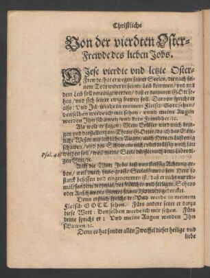 Von der vierdten Oster-Frewde des lieben Jobs.