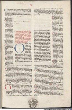 Corpus iuris civilis. Digestum vetus : mit der Glossa ordinaria von Accursius Florentinus