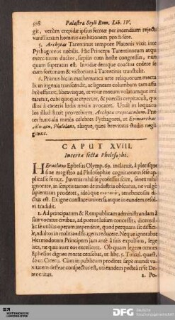 Caput XVIII. Incertæ secta Philosophi