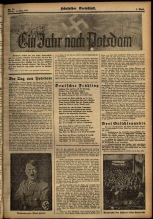 Zweite Ausgabe vom Montag, den 19. März 1934.
