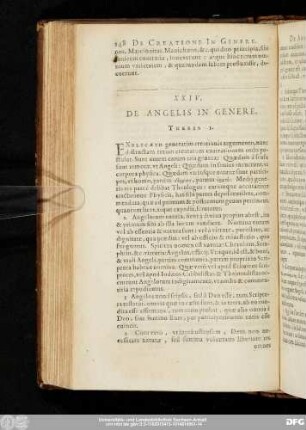 XXIV. De Angelis In Genere.