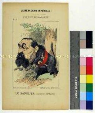 Karikatur auf Pierre Bonaparte Prinz von Frankreich aus der Serie "La Ménagerie Impériale"