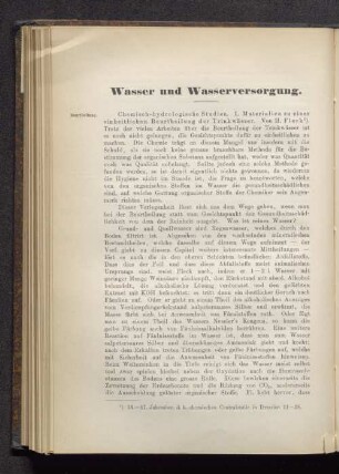Wasser und Wasserversorgung