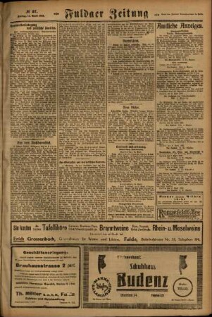 Zweite Ausgabe vom Freitag, den 14. April 1922.