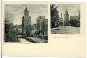 Pyritz. Bahnertor und Eulenturm