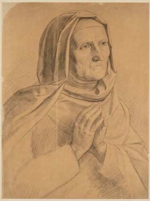 Betende alte Nonne