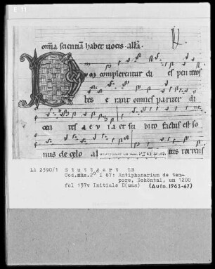 Antiphonarium de Tempore (Zisterzienserhandschrift) — Initiale D(uas), Folio 137verso
