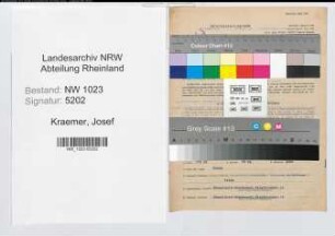 Entnazifizierung Josef Kraemer , geb. 05.08.1887 (Beamter)