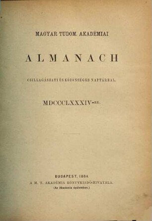 Almanach. 1884