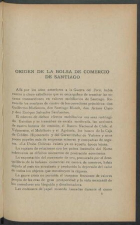 Origen de la Bolsa de Comercio de Santiago