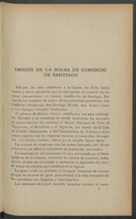 Origen de la Bolsa de Comercio de Santiago