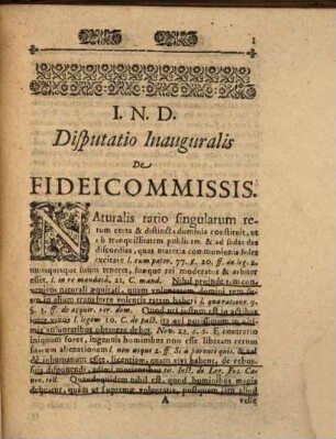 Dispvtatio Inavguralis De Fideicommissis