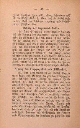 Uebung der Gegenwart Gottes.