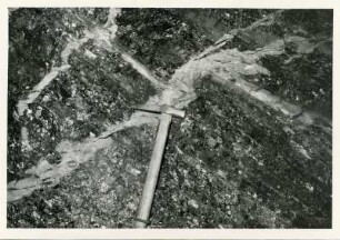 Dresden-Gittersee. Grubenfeld Gittersee. 1. Sohle. Querschlag 4 bei 208 m. Kämme verwerfen die Große Lette des 1. Flözes