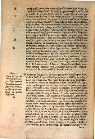 R. P. D. Scotto Salisburgen, seu Chiemen. Testimonialium : Pro Celsissimo, & Reuerendiss. D. Archiepiscopo, & Principe Salisburgensi. Summarium