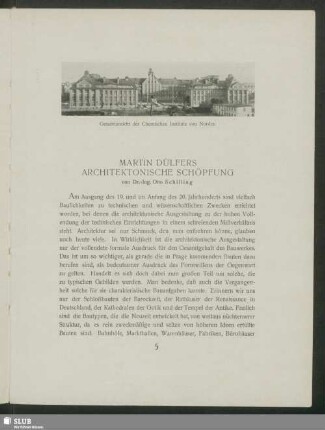 Martin Dülfers Architektonische Schöpfung