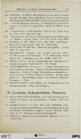III. Geschichte, Kulturgeschichte, Memoiren (Nr. 176-213)