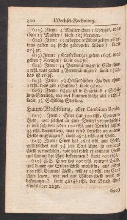 Haupt-Wechselung, oder Cambium Reale