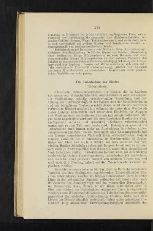 Die Tuberkulose des Rindes