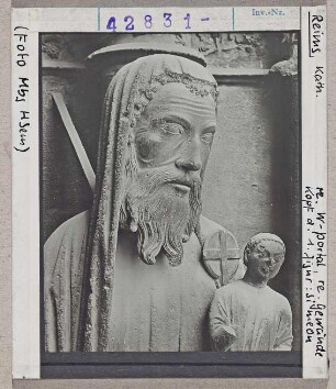 Reims: Kathedrale, rechtes Westportal, rechtes Gewände, Hl. Simeon, Detail