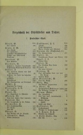 Verzeichniß der Schriftsteller und Dichter