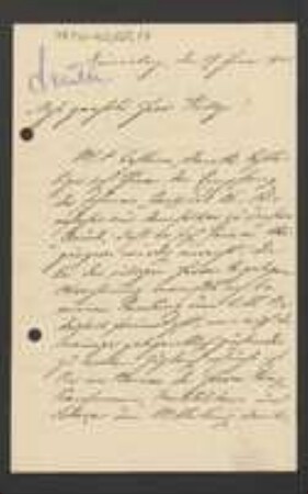 Brief von Karl Eduard Semler an Unbekannt