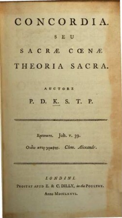 Concordia seu sacrae coenae theora sacra