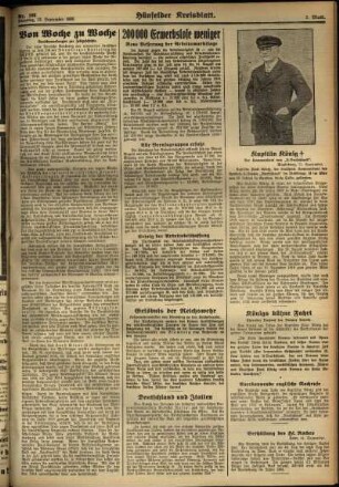 Zweite Ausgabe vom Dienstag, den 12. September 1933.