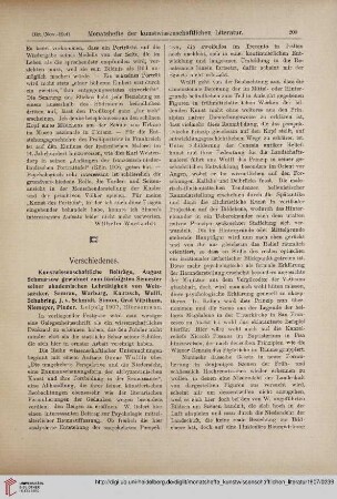 [Rezension von: Weizsaecker, Semrau, Warburg (u.a.), Kunstwissenschaftliche Beiträge]