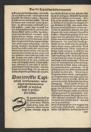 Das zwelfte Capitel deß dritten tractats/ würt sagen/ von den wunden im Hals/ ...