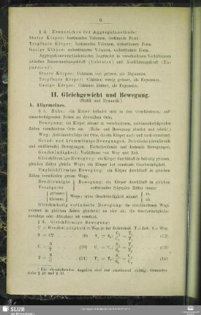 II. Gleichgewicht und Bewegung.