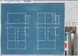 Handorf (Münster) Erweiterung des Pensionats der Schwestern der göttlichen Vorsehung (Vorsehungskloster) Grundriß Keller- und Erdgeschoß (1903/04) 1 : 100 46 x 58 Blaupause Franz Wucherpfennig, Architekt Nachlaß Wucherpfennig