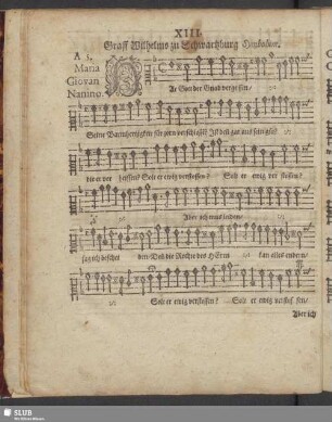 XIII. Giovanni M. Nanino: Hat Gott der Gnad vergessen
