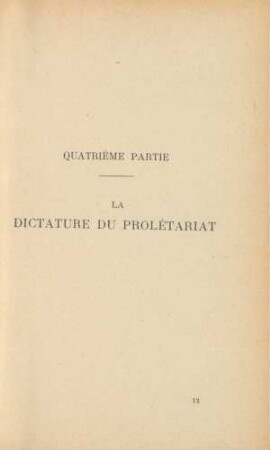 Quatrième Partie La Dictature Du Prolétariat