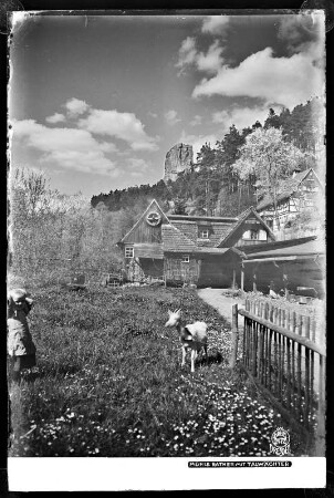 Sägemühle im Amselgrund bei Rathen mit Talwächter