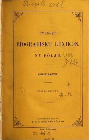 Svenskt biografiskt lexikon. 7, Sjunde bandet : M - N