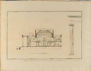 Illustration: Durchschnitt Des Neuen Museums Und Verhältniss Der Säulen In Der Vorhalle.