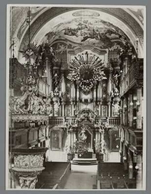 Schlesien. Hirschberg. reich ausgestaltete Innenraum der von 1709-1718 errichtetn evangelischen Gnadenkirche (