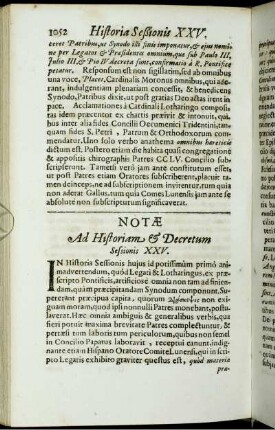 Ad Historiam & Decretum Sesssionis XXV.